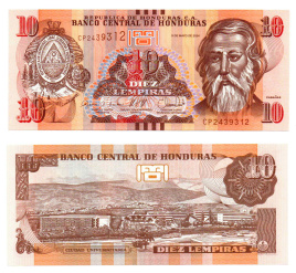 Гондурас 10 лемпира 2012-2024 гг