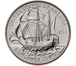 Мэйфлауэрское соглашение - США, 25 центов 2026 год